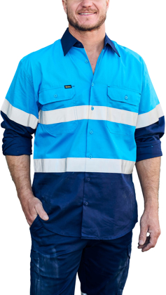 Picture of Bisley Workwear Taped Hi Vis Cool Lightweight Shirt (BS6696T)