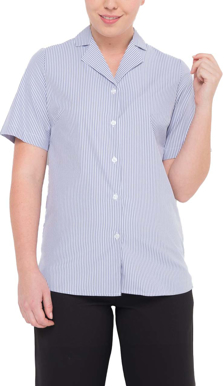 Picture of LSJ Collections Ladies Bourke Street Short Sleeve Action Pleat Shirt (2166-BK)