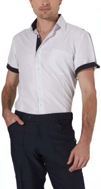 Picture of LSJ Collections Men's Flinders Print Short Sleeve Shirt (2097S-FL)
