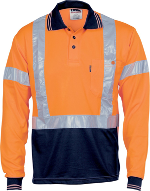 Picture of DNC Workwear Hi Vis Cool Breathe Day/Night Polo Shirt - Cross Back Reflective Tape (3714)