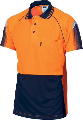 Picture of DNC Workwear Hi Vis Cool Breathe Sublimated Piping Polo - Short Sleeve (3751)
