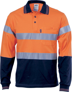 Picture of DNC Workwear Hi Vis Taped Cool Breeze Cotton Jersey Polo - CSR Reflective Tape (3916)