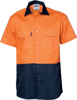 Picture of DNC Workwear Hi Vis Drill Vented Short Sleeve Shirt (3980)