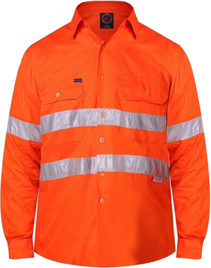 Picture of Ritemate Workwear Taped Vented Lightweight Open Front Long Sleeve Shirt (RM108V3R)
