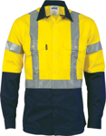 Picture of DNC Workwear Hi Vis Taped Day/Night 2 Tone Drill Shirt - H Pattern Generic Reflective Tape (3983)