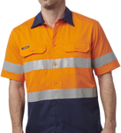 Picture of King Gee Workcool Vented Spliced Shirt Taped Short Sleeve (K54911)