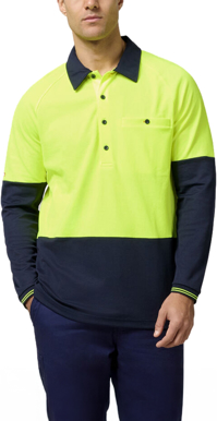 Picture of Hardyakka Core Hi Vis 2 Tone Vented Long Sleeve Polo (Y11389)